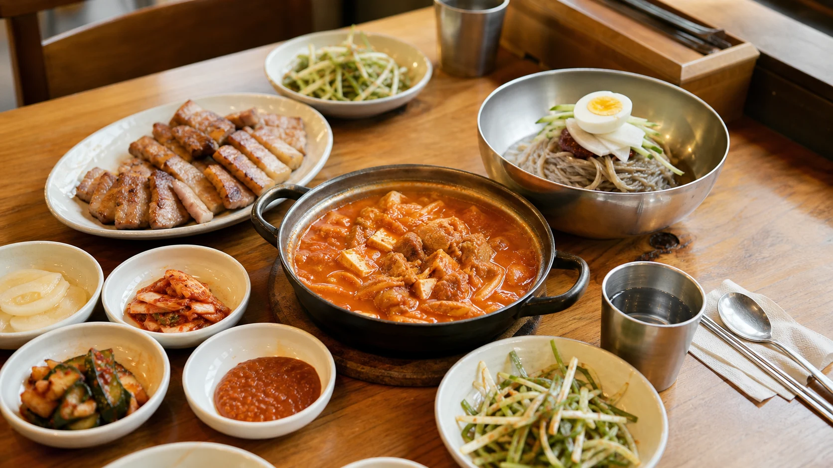 식당에서 차려진 한 상